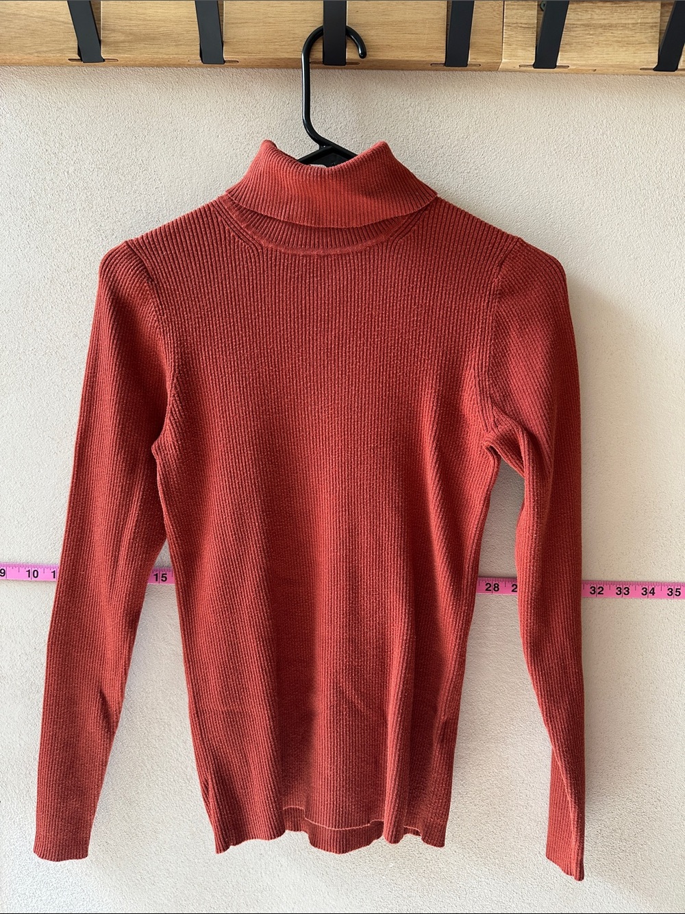 Boden Rust-Red Ribbed Turtleneck Sweater